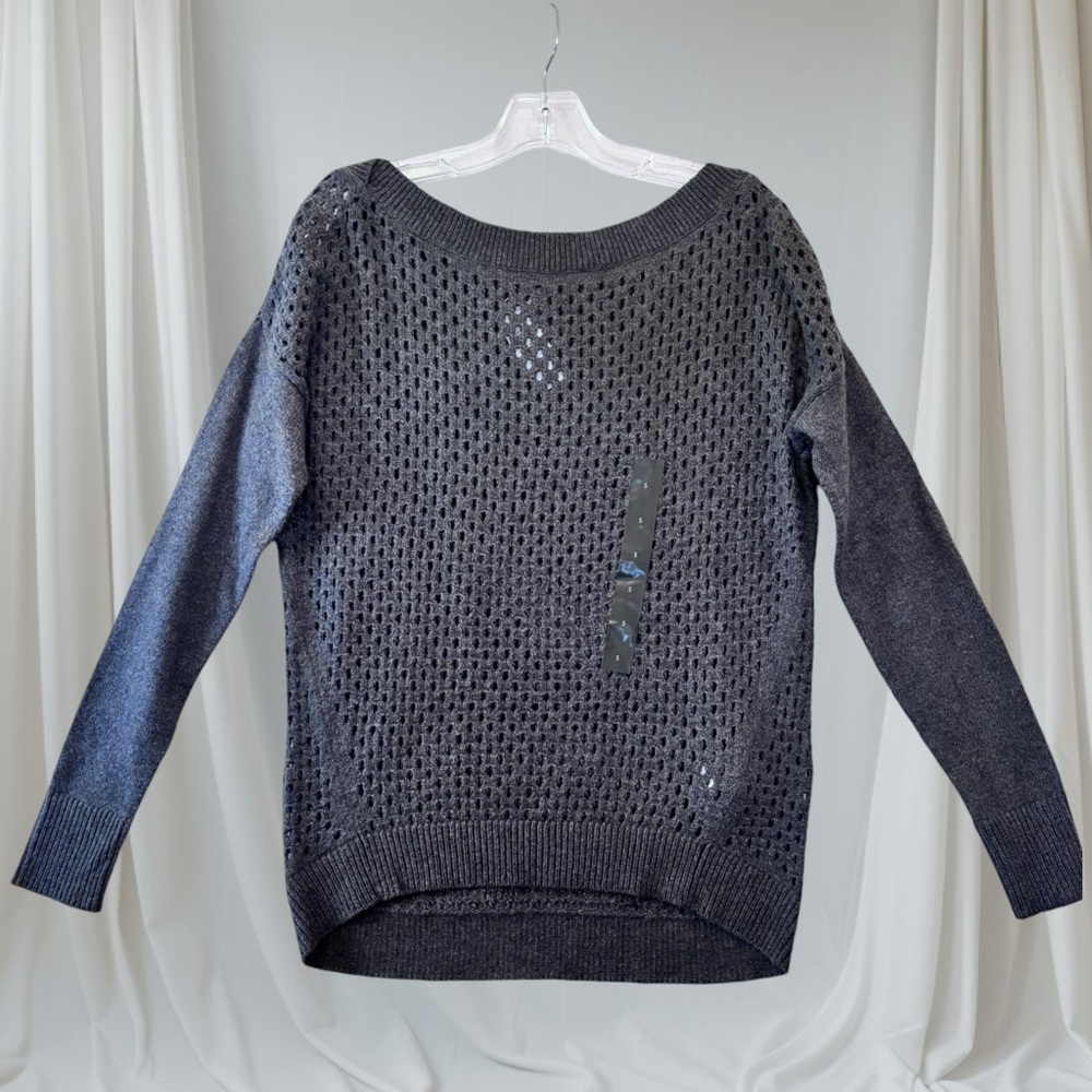 Banana Republic Women’s Charcoal Open Knit Sweater NEW WITH TAGS Size Small
